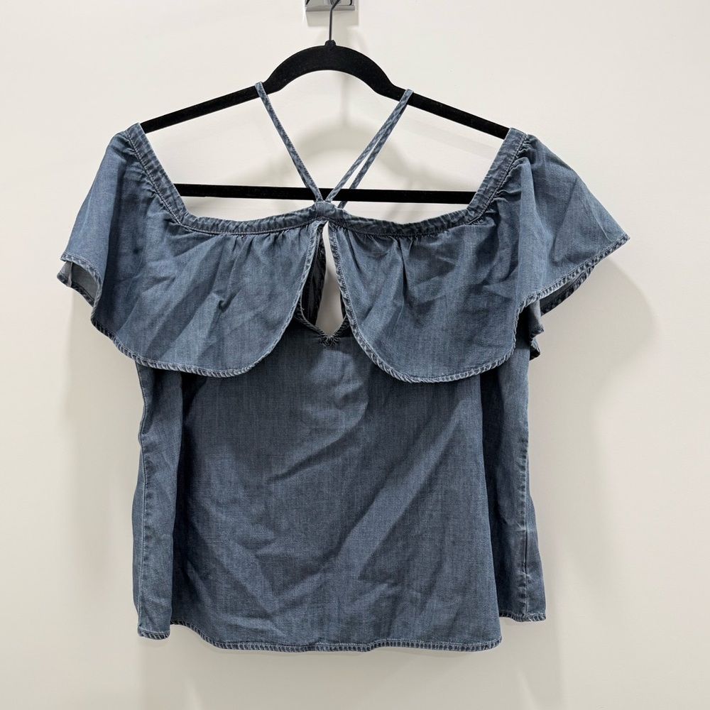 Inspired Denim Off-Shoulder Top